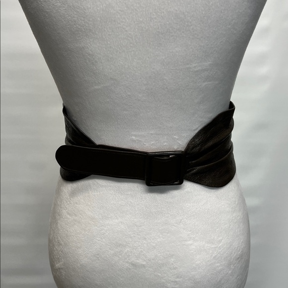 Vintage Morris Moskowitz brown leather belt size S - Picture 2 of 5